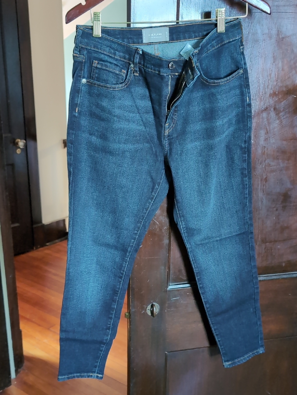 Everlane Skinny Ankle Jeans in Dark Blue Denim